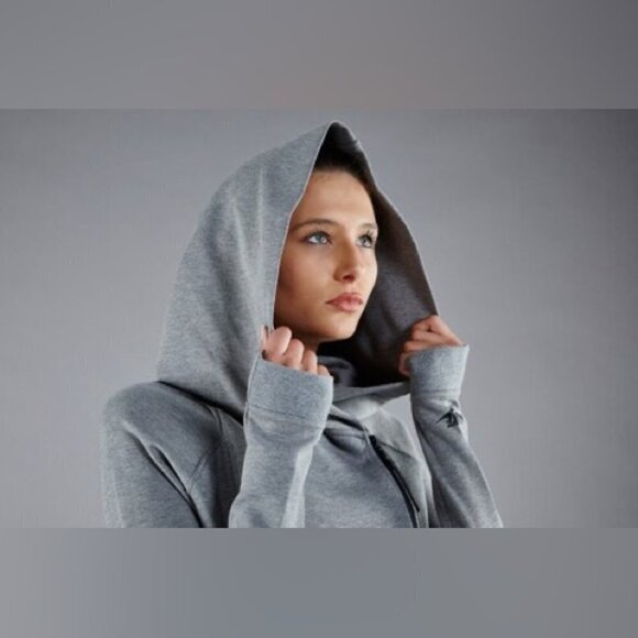 Nike Sportswear Tech Fleece Zip Up Oversized Hoodie in Cape Carbon Heather - Picture 3 of 16